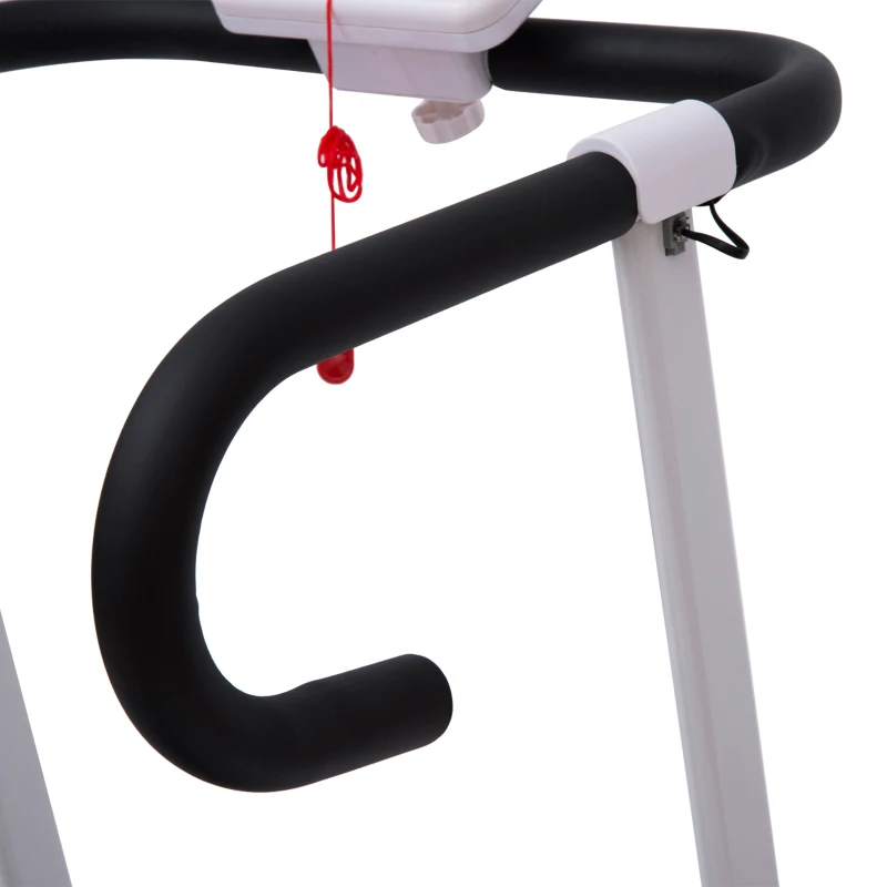 HOMCOM Passadeira Elétrica Dobrável Passadeira Elétrica com Velocidade 1-10km/h com Ecrã LCD e Carga Máxima 110kg para Casa Escritório 125x61x118 cm Branco e Preto