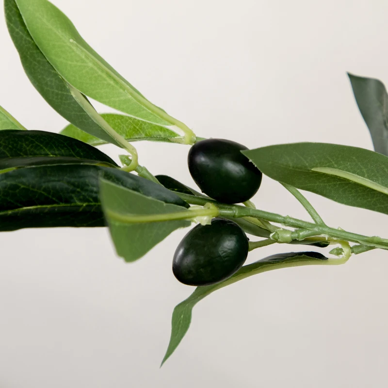 HOMCOM Pianta Artificiale di Ulivo da 180 cm a 12 Rami con Vaso Ø17x14.5 cm, per Interni ed Esterni, Verde