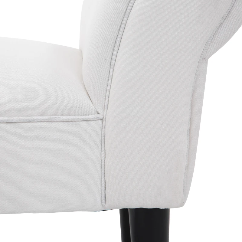 HOMCOM Banco de Pé de Cama Banco com Braços Curvados Estofado e Pés de Madeira Carga Máxima 130kg 102x31x51cm Branco