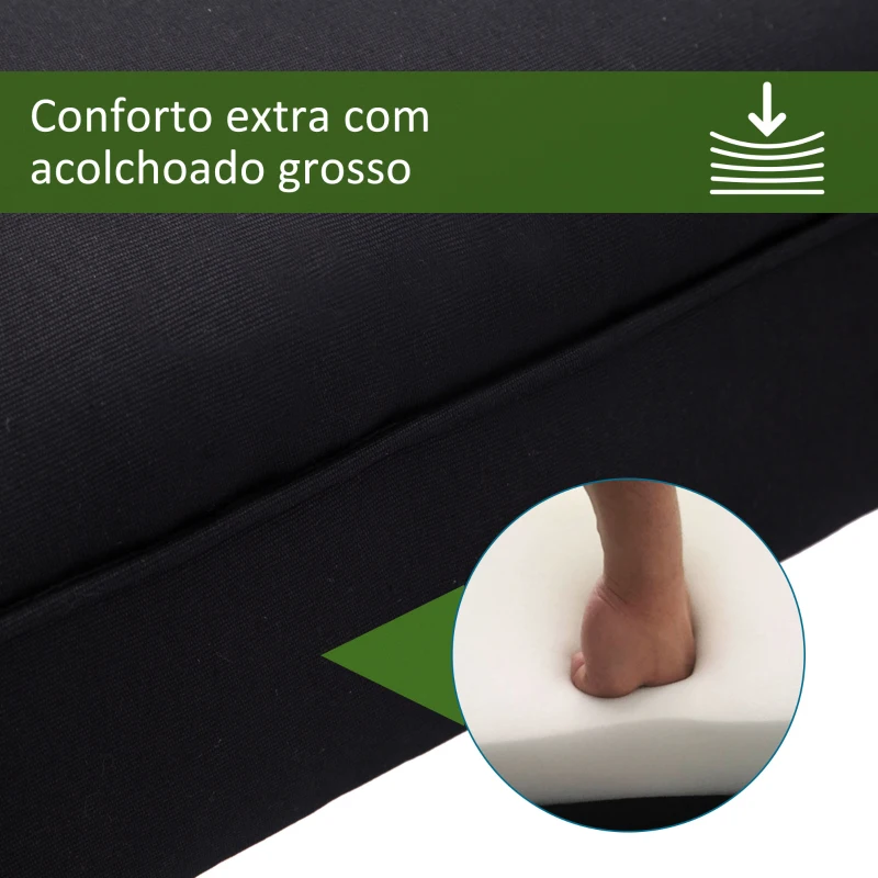 HOMCOM Banco de Pé de Cama Banco com Braços Curvados Estofado e Pés de Madeira Carga Máxima 130kg 102x31x51cm Preto