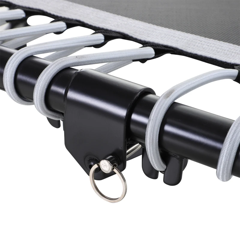 HOMCOM Trampoline de Fitness / Gymnastique Pliable haute performance Ø 122 cm élastiques Bungee + guidon hauteur réglable 122-138 cm gris noir