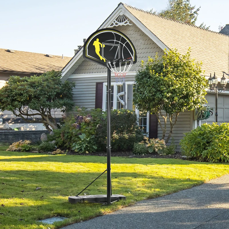 SPORTNOW 2.3-3m Basketball Hoop and Stand with High Strength PE Backboard and Weighted Base, Portable on Wheels