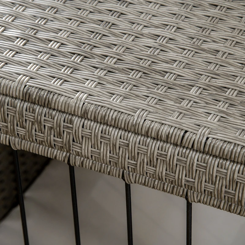 PawHut Wicker Dog Cage, with Lockable Door, Washable Cushion, for Small Dogs - Grey