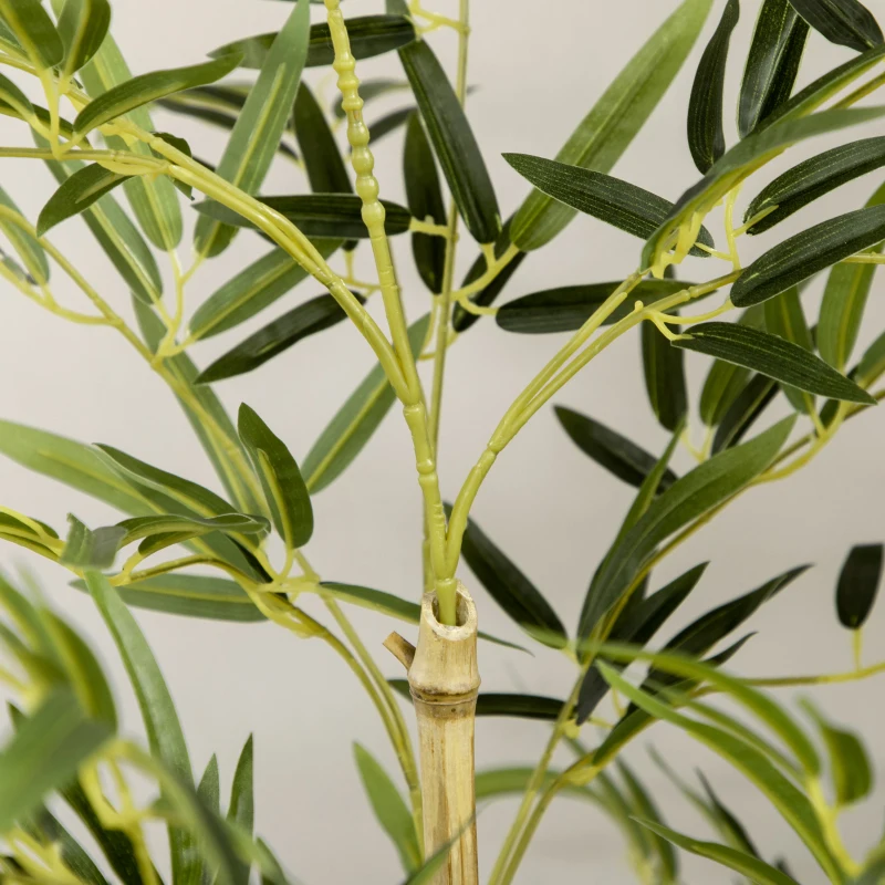 HOMCOM Bambù in Vaso Artificiale Alto 150cm per Interno ed Esterno, Verde