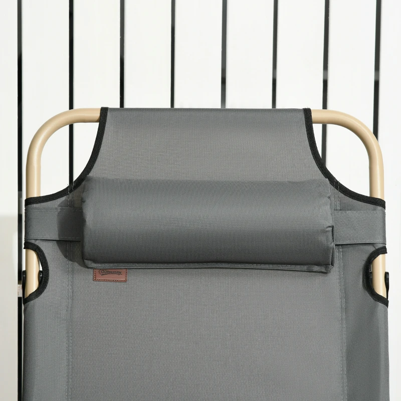 Outsunny leżak składany leżak plażowy, regulowany leżak ogrodowy na balkon