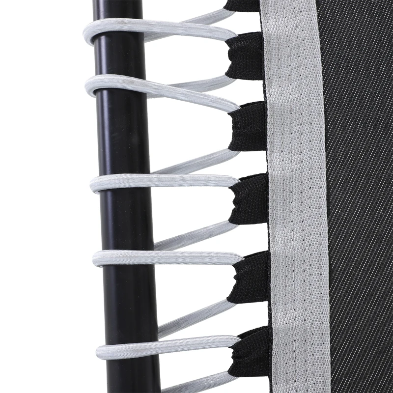 HOMCOM Trampoline de Fitness / Gymnastique Pliable haute performance Ø 122 cm élastiques Bungee + guidon hauteur réglable 122-138 cm gris noir