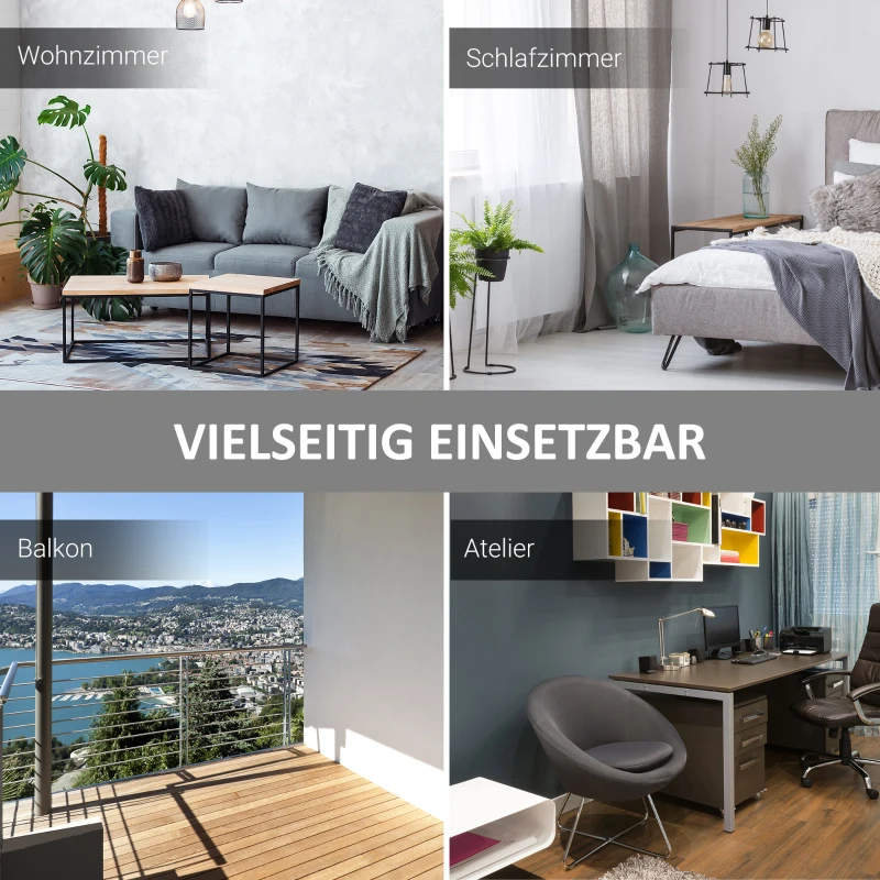 HOMCOM Krzesło do jadalni krzesło do salonu z oparciem antypoślizgowe podkładki ciemnoszary + naturalny