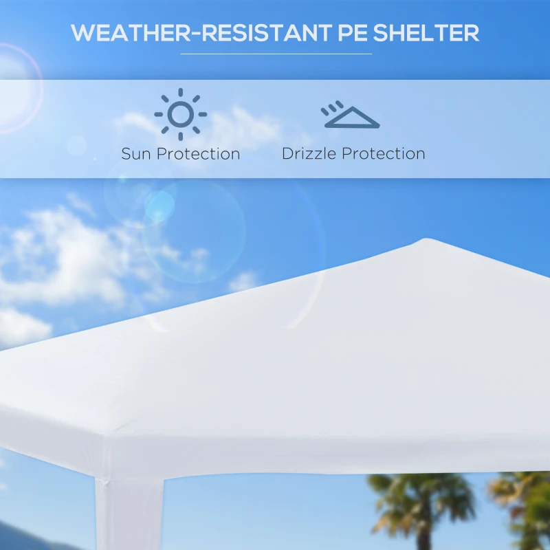 Outsunny 2.7m x 2.7m Garden Gazebo Marquee Party Tent Wedding Canopy Outdoor(White)
