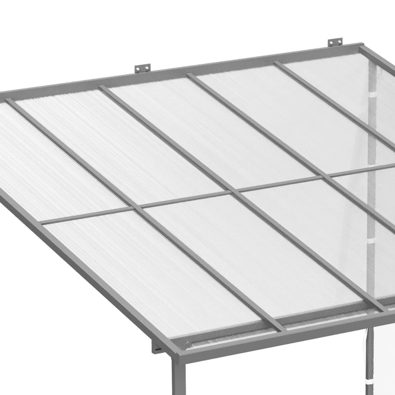 Outsunny Pergola, größenverstellbar, wetterbeständig, 300 cm x 300 cm x 273 cm, Weiß + Transparent