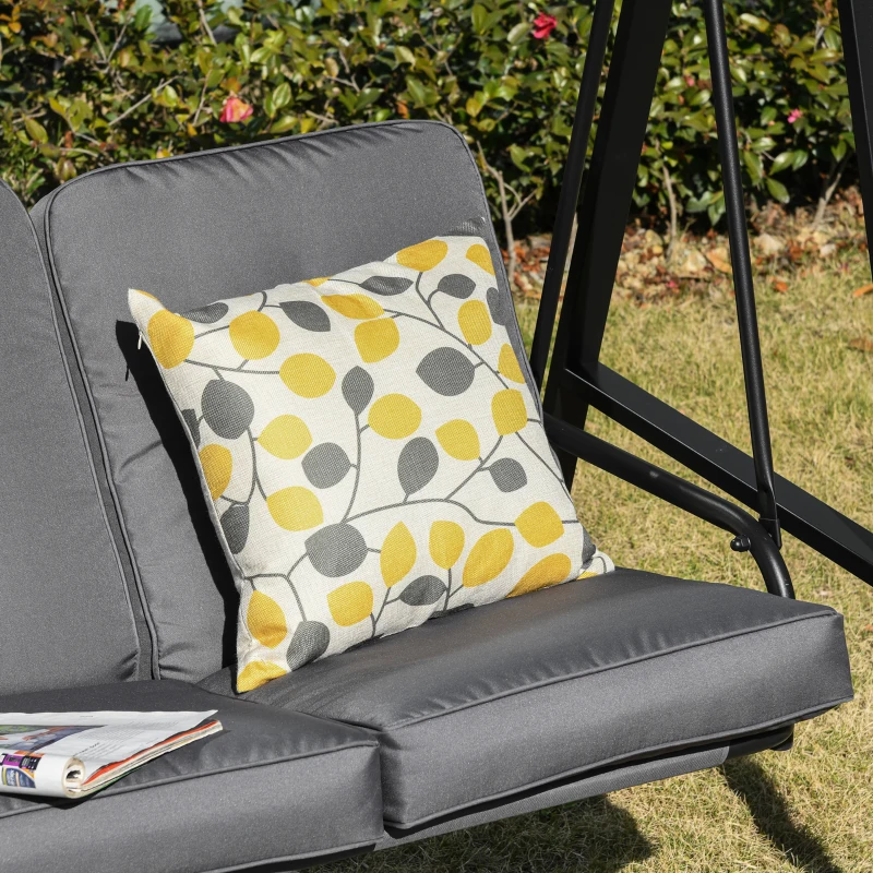 Outsunny Patio Swing Chair 2 Seater Swinging Hammock Outdoor Cushioned Bench Seat