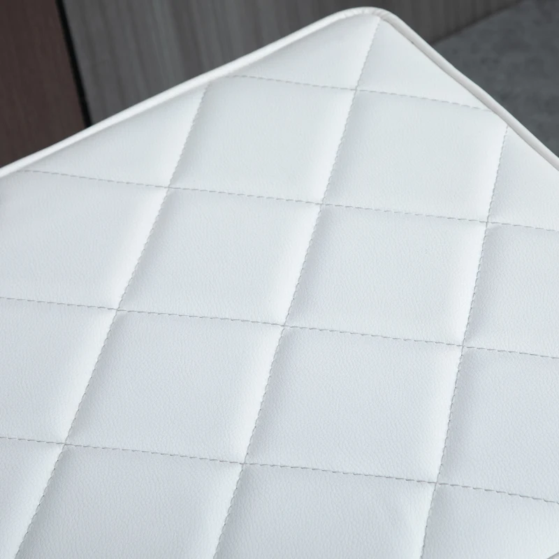 HOMCOM 120cm Long Ottoman Bench PU Leather Bed End Lounge Sofa with Gold Electroplated Legs for Bedroom Living Room Entryway White