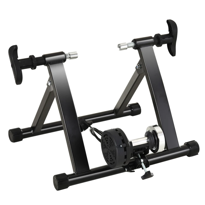HOMCOM Rolo de Bicicleta Dobrável com Resistência Magnética Ajustável de 8 Níveis para Rodas de 650C/700C ou 26-28 Polegadas 68x62,5x49 cm Preto