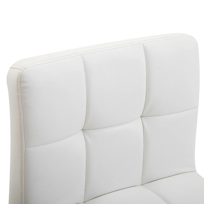 HOMCOM scaun rotativ din piele sintetica, 46x51x76-88cm, alb