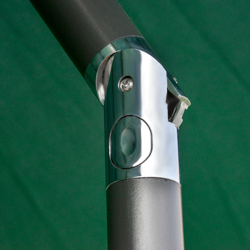 Outsunny 2.7m Patio LED Umbrella with Push Button Tilt/Crank 8 Rib Sun Shade Parasol