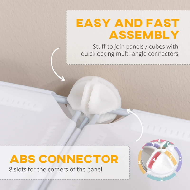 HOMCOM Dulap Haine Dulap Pantofi Modular din Plastic 6 Cuburi Alb, 75x37x73cm