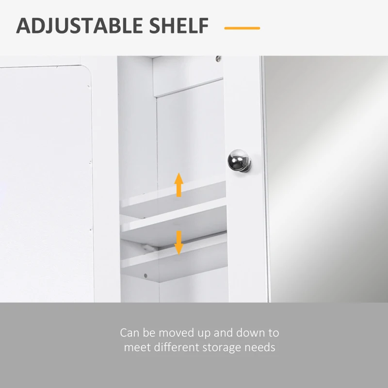 Wall-mounted Medicine Cabinets Bathroom Living Room Organizer with Mirror -White