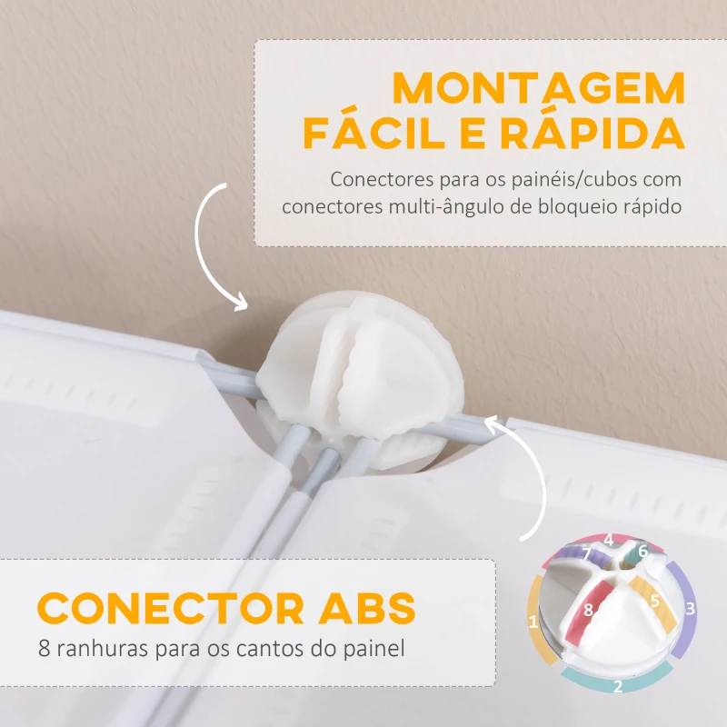 HOMCOM Armário Modular de Plástico Armário Modular com 6 Cubos Organizador de Roupas Sapatos Brinquedos 75x37x73cm Branco