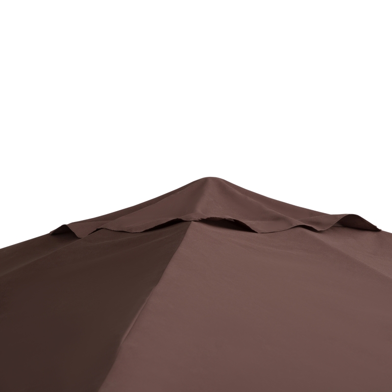 Outsunny 3x3m Square Gazebo Canopy Replacement UV Protected Top Cover Sun Shade Coffee