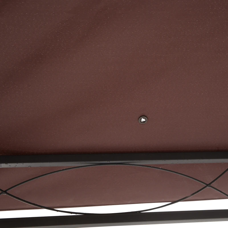 Outsunny 3x3m Square Gazebo Canopy Replacement UV Protected Top Cover Sun Shade Coffee