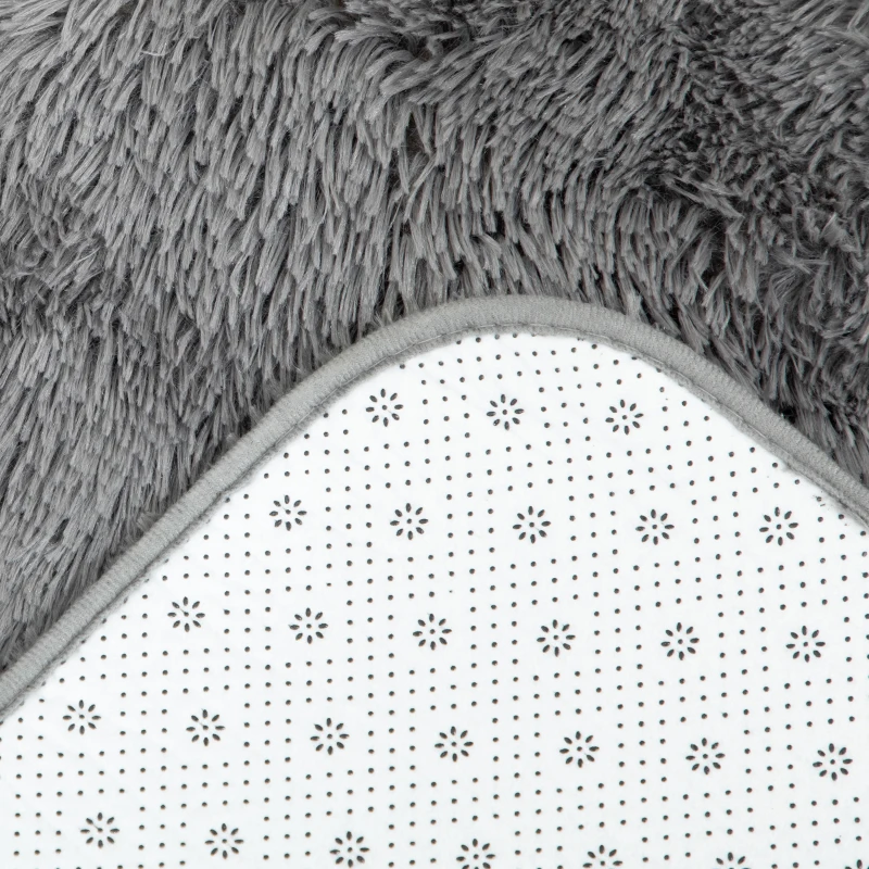 HOMCOM Tappeto Moderno in Poliestere e Gommapiuma per Camera da Letto, Soggiorno e Sala da Pranzo, 200x120 cm, Grigio