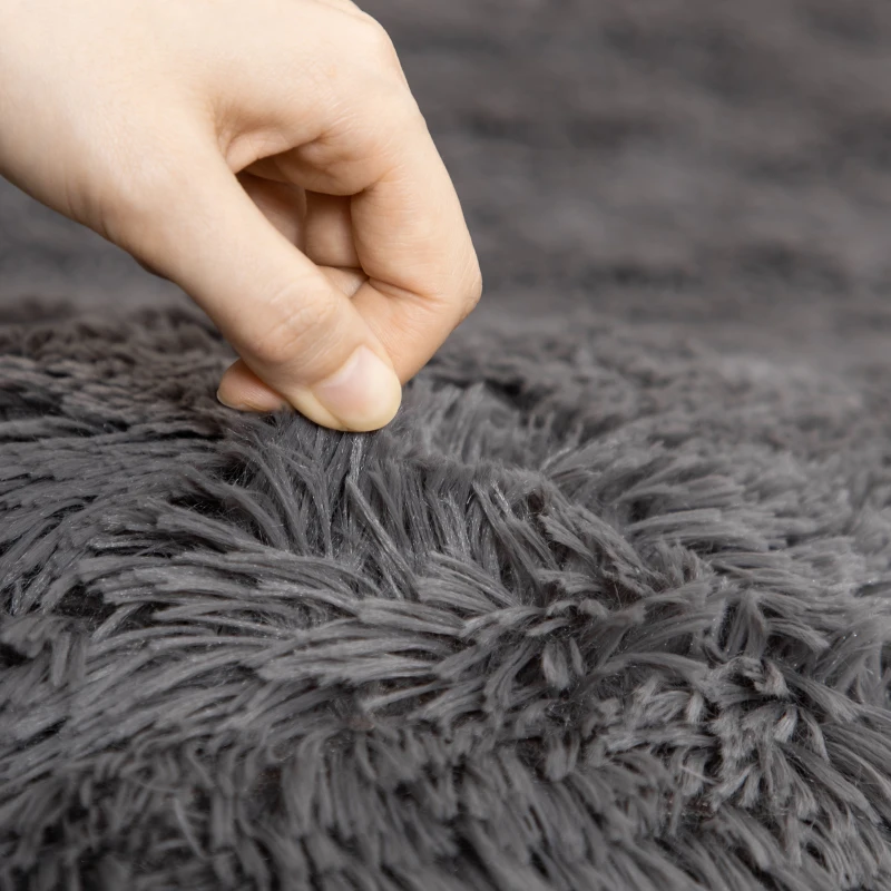 HOMCOM Tappeto Moderno in Poliestere e Gommapiuma per Camera da Letto, Soggiorno e Sala da Pranzo, 200x120 cm, Grigio