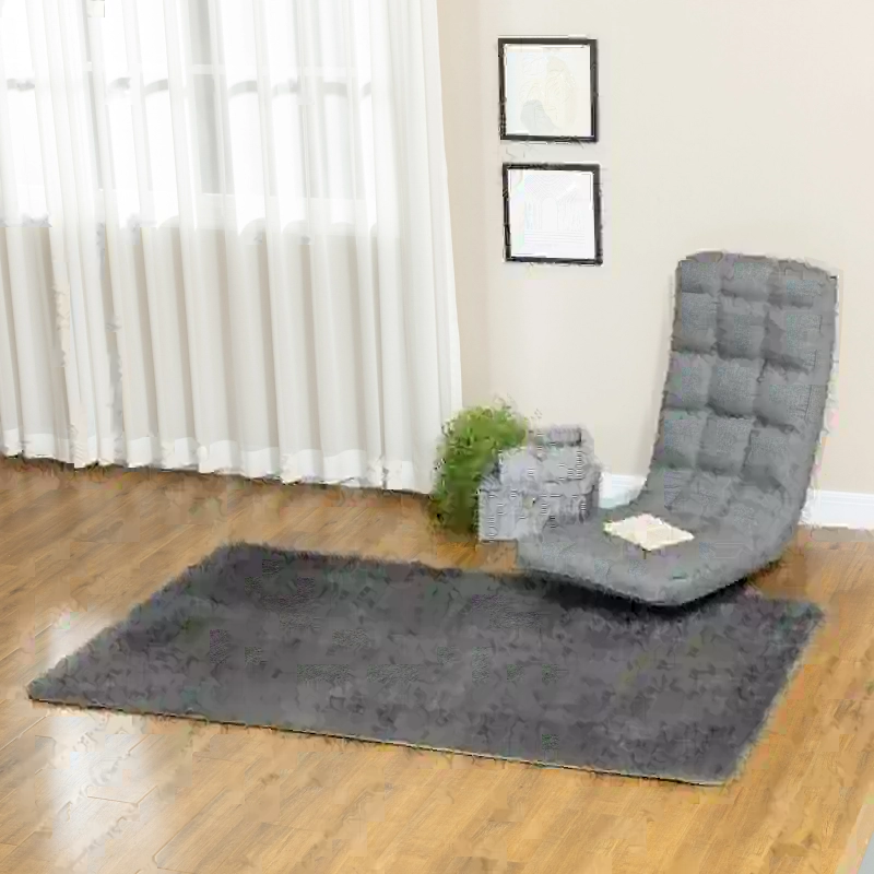 HOMCOM Tappeto Moderno in Poliestere e Gommapiuma per Camera da Letto, Soggiorno e Sala da Pranzo, 200x120 cm, Grigio