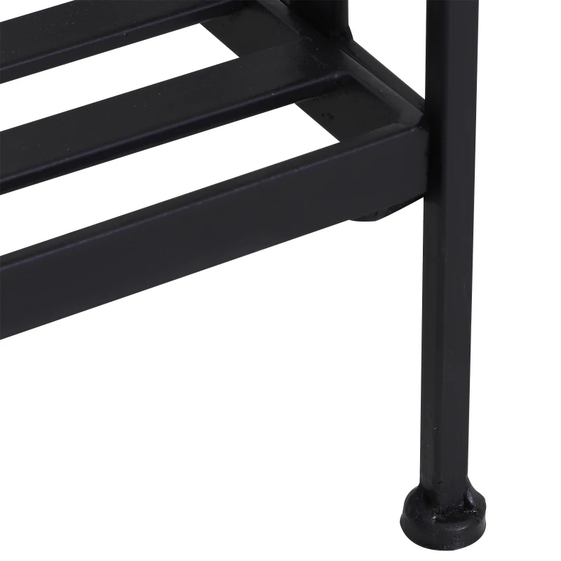 Outsunny Portable Retro 3-Tier Garden Plant Stand Metal Flower Display Rack Bookshelf