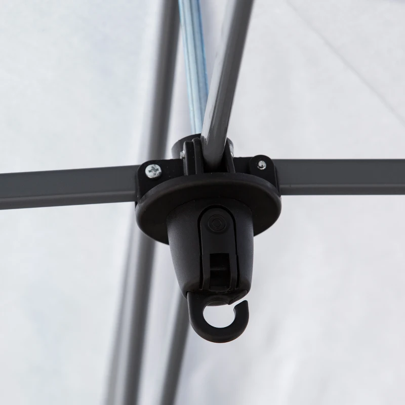 Outsunny 3.5 x 3.5m Pop Up Gazebo Outdoor Garden Party Tent Canopy with Double Roof, 3-Level Adjustable Height and Roller Bag, Steel, Dark Grey & White