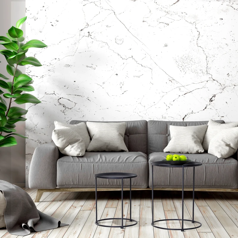 Outsunny 2 Pack Metal Bedside Table Sofa End Side Night Stand Bedroom