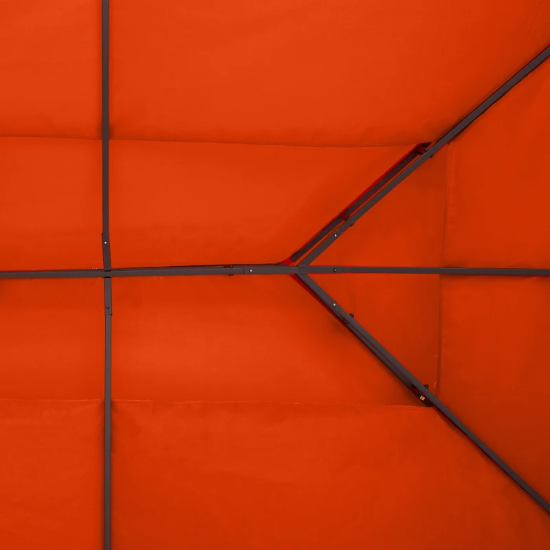 Outsunny 3 x 4m Replacement Gazebo 2-Tier Canopy Roof TopTent Cover Spare Part Garden Shelter Spare Part Rusty red