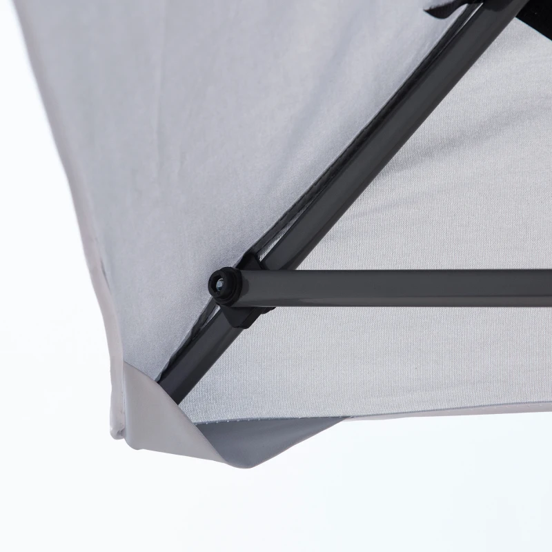 Outsunny 3.5 x 3.5m Pop Up Gazebo Outdoor Garden Party Tent Canopy with Double Roof, 3-Level Adjustable Height and Roller Bag, Steel, Dark Grey & White