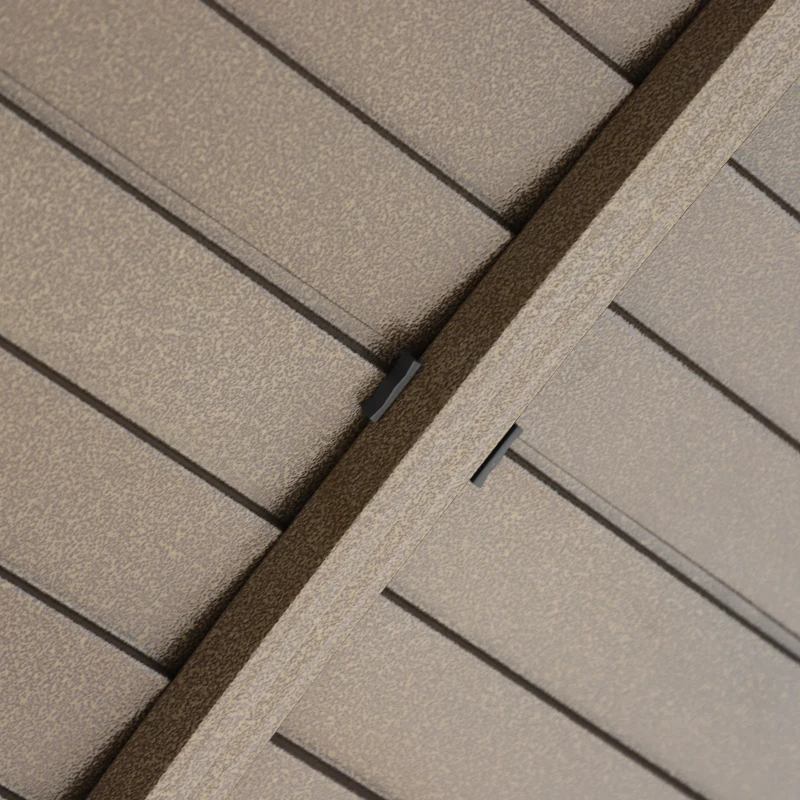 Outsunny 4 x 3(m) Patio Aluminium Gazebo Hardtop Metal Roof Canopy Party Tent Garden Outdoor Shelter with Mesh Curtains & Side Walls, Brown