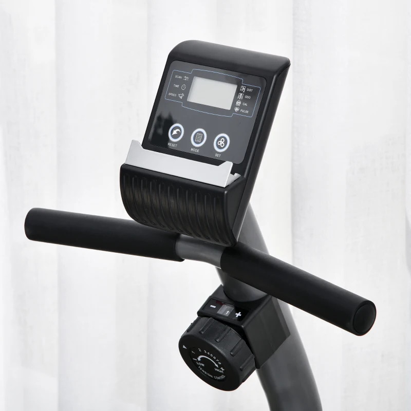 Soozier/HOMCOM Exercise Training Bike 8 Adjustable Resistance Cycling Bike Workout Stationary, Pad Holder Bottle Holder w/ LCD Monitor, Grey(m-9)