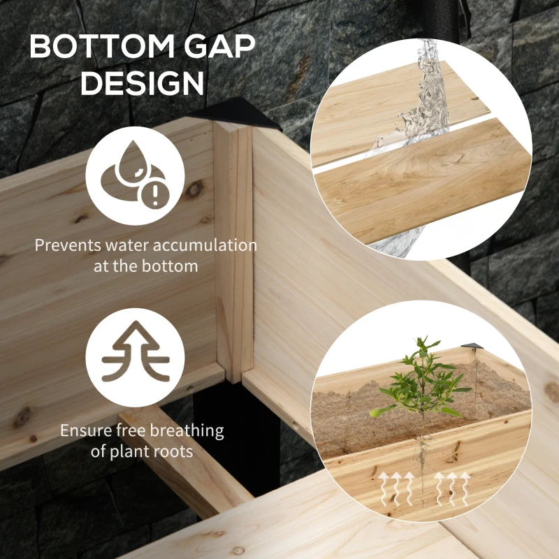 Outsunny Raised Garden Bed, Metal Frame Elevated Planter Box for Backyard, Patio to Grow Vegetables, Herbs, and Flowers, 120cmx60cmx74cm