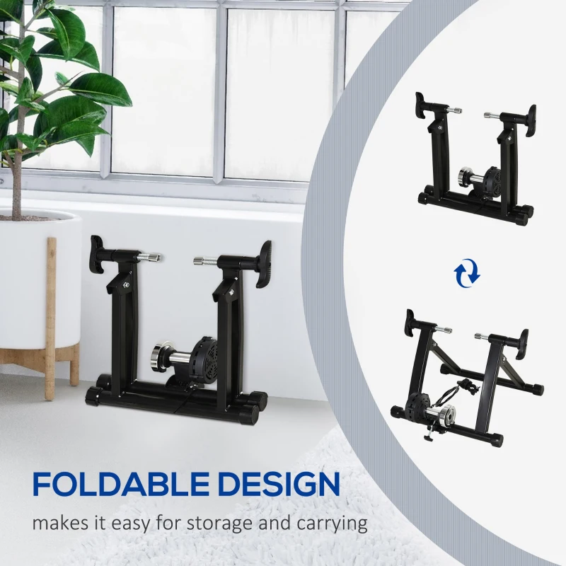HOMCOM Foldable Indoor Bike Trainer, Stationary Bike Workout Stand, Suitable for 26"-28" or 650C, 700C Bike Tyres