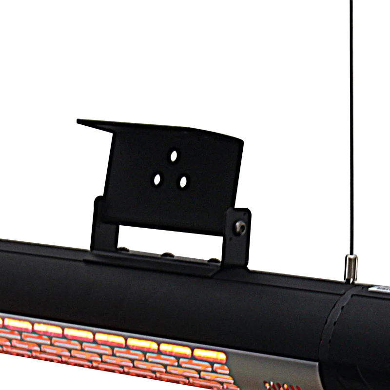 Outsunny Outdoor Wall Mount Electric Halogen Heater, 1500W-Black