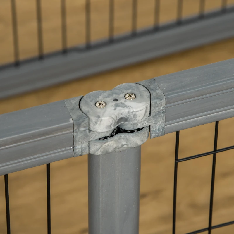 PawHut Dog Play Pen 6 Panel Pet Playpen Foldable Puppy Playpen Rabbit Guinea Pig Run w/ Door