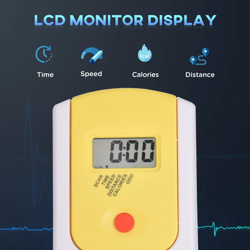 HOMCOM Indoor Exercise Cycle with Belt Drive Adjustable Resistance Seat Handlebar LCD Display Home Gym Yellow