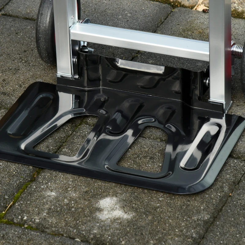 DURHAND Heavy Duty Sack Truck, Folding, with Telescoping Handles, Aluminium Alloy Hand Truck for Moving and Travel, 90kg Capacity