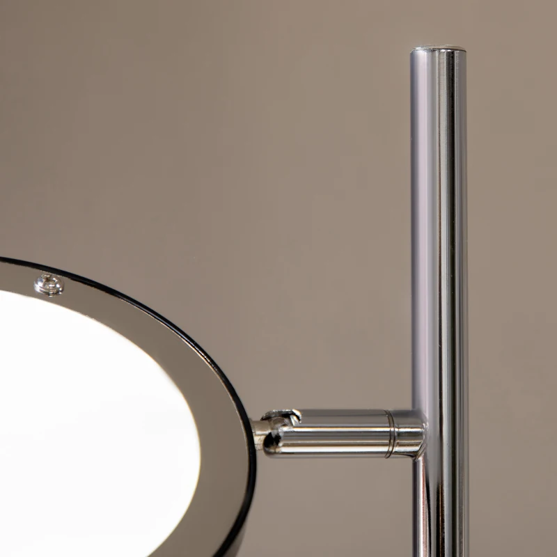 HOMCOM Lampadaire LED sur pied salon style moderne 2 abat-jours orientables en métal chromé 800 lumens hauteur 165 cm
