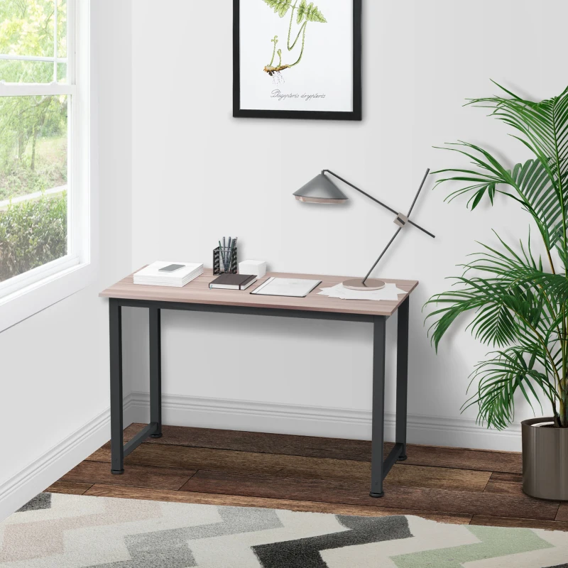 HOMCOM Computer Desk, Writing Table, 120 x 60 x 76cm Workstation for Home Office, Study with Metal Frame, Simple Assembly, Black