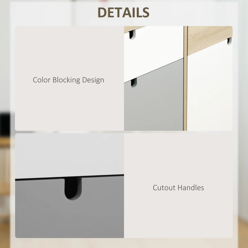 HOMCOM Sideboard Storage Cabinet Kitchen Cupboard with Drawers for Bedroom, Living Room