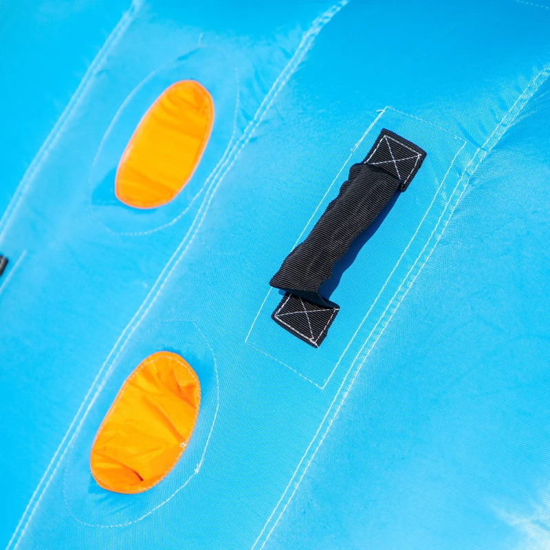 Outsunny 4 in 1 Kids Bouncy Castle Large Alien Style Inflatable House Slide Trampoline Climbing Wall Basket with Air blower Carrybag Patches for Kids Age 3-8