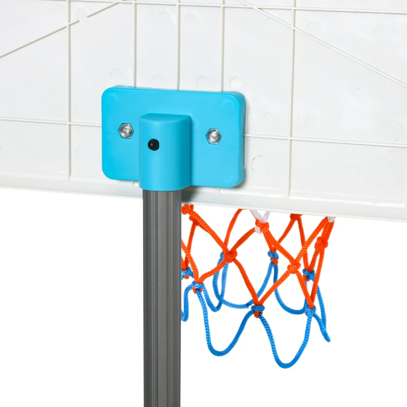 HOMCOM Kids Basketball Hoop and Stand Portable Basketball Stand Set w/ Ball Pump Netting Backboard Adjustable Height from 126 cm to 158 cm