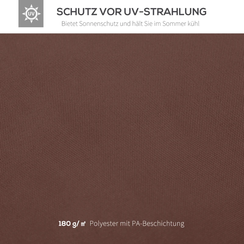 Outsunny Vervangend dak voor metalen tuinpaviljoen 3x3 m, partytent tuinpaviljoen, tuintentdak, Koffiebruin
