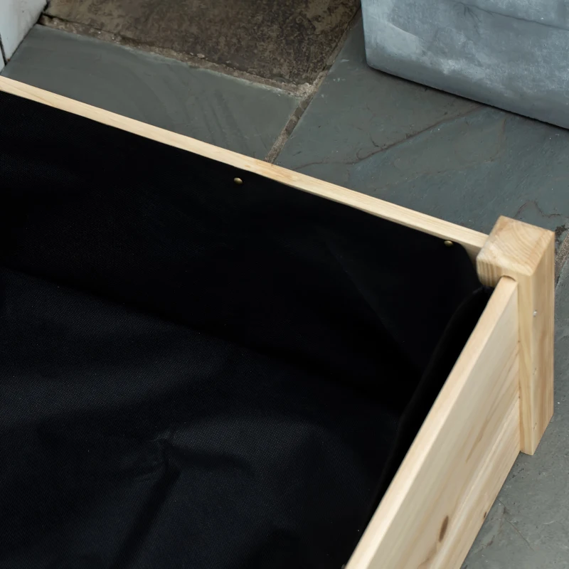 Outsunny bloembak, plantenbak met 2 plantplekken voor groenten in de tuin