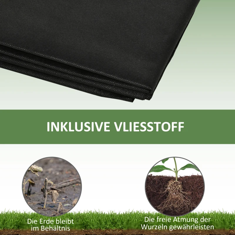 Outsunny bloembak, plantenbak met 2 plantplekken voor groenten in de tuin