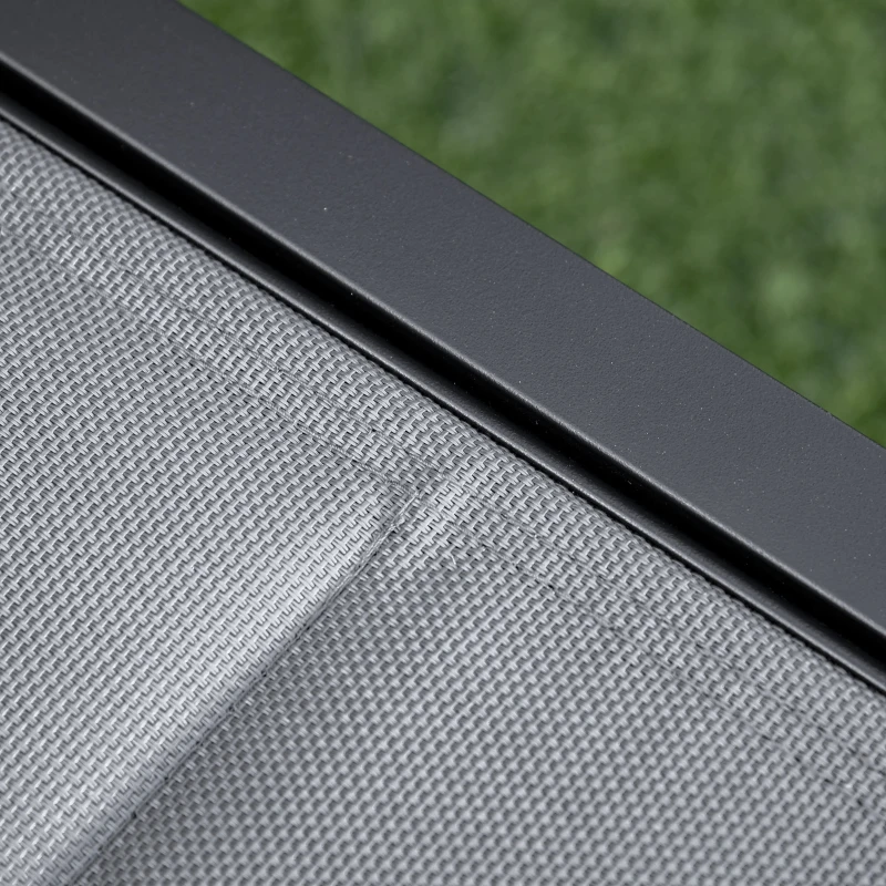 Outsunny Sezlong de Gradina Reclinabil pe 5 Niveluri, cu Acoperire Captusita