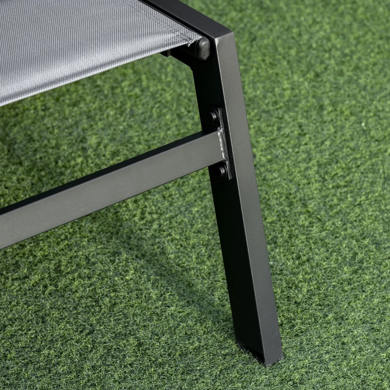 Outsunny Sezlong de Gradina Reclinabil pe 5 Niveluri, cu Acoperire Captusita