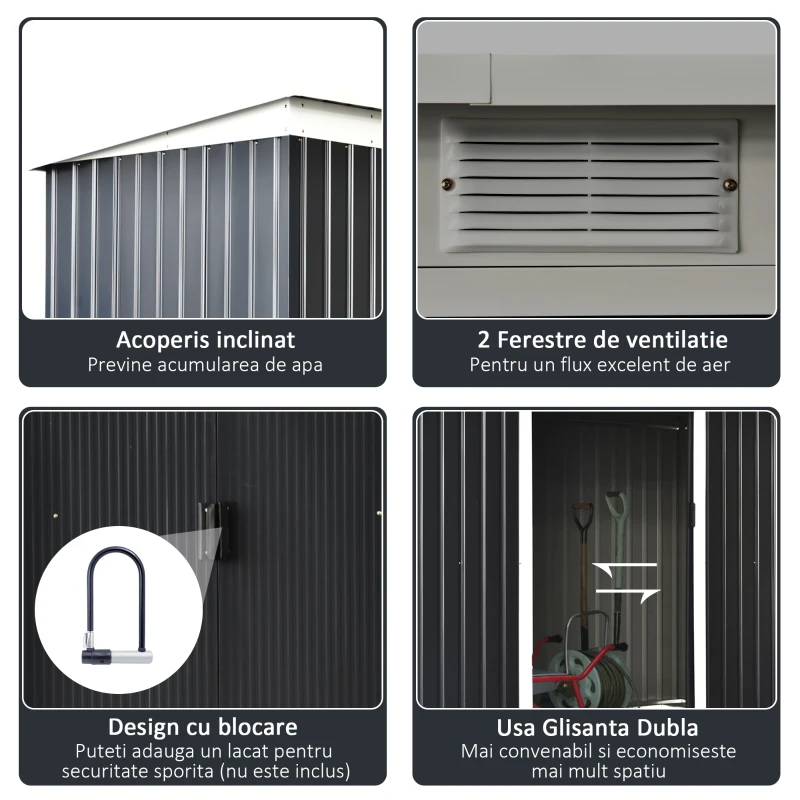 Outsunny Magazina de Scule din Otel cu Usi Glisante(m-6)
